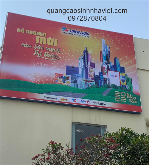 Bảng hiệu Hiflex khổ lớn ngoài trời cho Công ty Thiên Long tại KCN Long Thành, Đồng Nai. Long Thành, Đồng Nai.